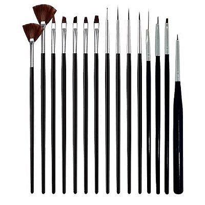 Kit com 15 Pincéis para Unhas Bilansy PNL208