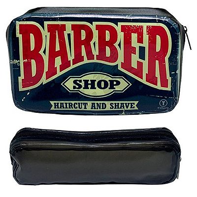 Kit com 02 Necessaire Barber Shop Trilharty KM03
