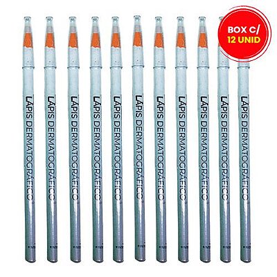 Lápis Dermatográfico Branco para Sobrancelhas Bella Femme BF10106 - Box c/ 12 unid
