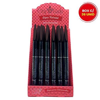 Lápis Retrátil para Sobrancelha City Girls CG081 - Box c/ 36 unid
