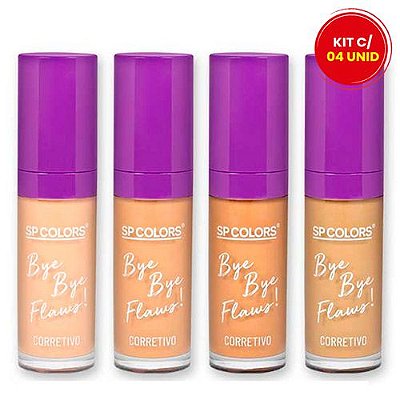 Corretivo Líquido Bye Bye Flaws SP Colors SP203 - Kit c/ 04 unid