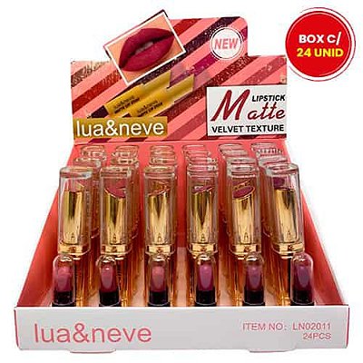 Batom Bastão Matte Lipstick Lua & Neve LN02011A - Box c/ 24 unid