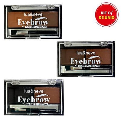 Sombra para Sobrancelhas Eyebrow Natural Brow Lua & Neve LN02016 - Kit c/ 03 unid