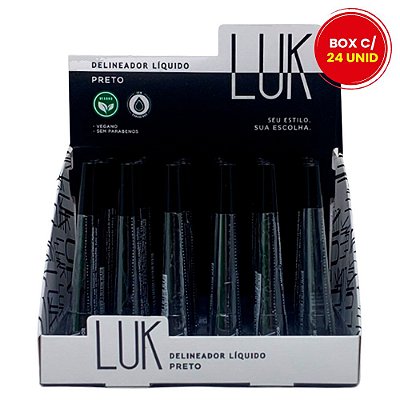 Delineador Líquido Preto Luk PAUND02 - Box c/ 24 unid