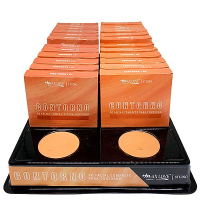Pó Facial Compacto para Contorno Cor 01 e 02 Max Love - Box c/ 24 unid