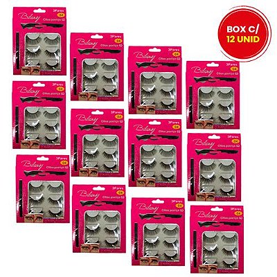 Kit de Cílios Postiços Magnético 6D-04 Bilansy LT193-4 - Box c/ 12 unid