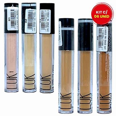 Corretivo Líquido CC Cover Tons Mistos Luk PAUND23 - Kit c/ 06 unid