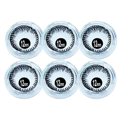 Cílios Postiços Tufo 12mm DF-CI031017-04-03/QBM670-3 - Kit c/ 06 unid