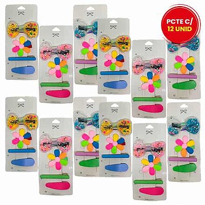 Kit Presilha Prendedor para Cabelo Infantil DF-PR121025-08-06 - Pcte c/ 12 unid