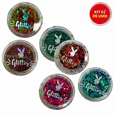 Glitter Torre Camaleão com Cola Color Your Life Playboy PB1091 - Kit c/ 06 unid