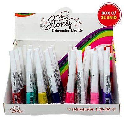 Delineador Líquido Colorido Stoney Playboy PB1072 - Box c/ 32 unid