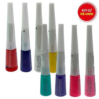 Delineador Líquido Colorido Stoney Playboy PB1072 - Kit c/ 08 unid
