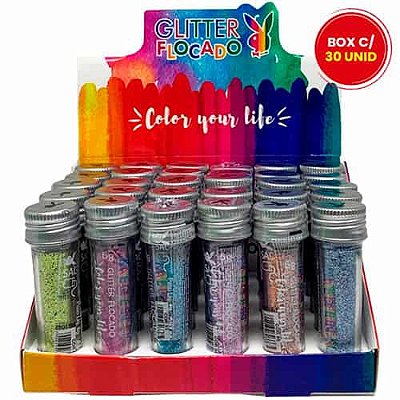 Glitter Flocado Color Your Life Playboy PB1082 - Box c/ 30 unid