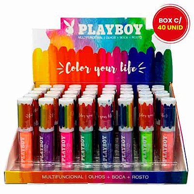 Multifuncional para Olhos + Boca + Rosto Color Your Life Playboy PB1004-X - Box c/ 40 unid