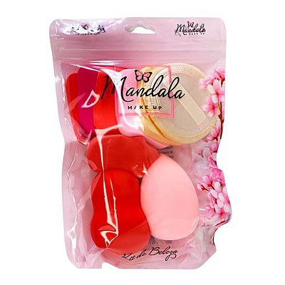 Kit com 09 Esponjas para Maquiagem Mandala FP-298