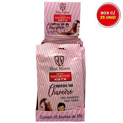 Máscara Botox no Chuveiro Nanobotox XBTX Blue Moon BM-503 - Box c/ 25 unid