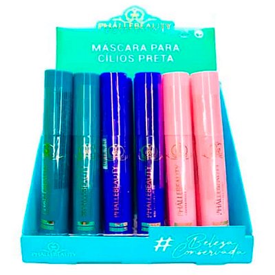 Máscara para Cílios Preta #BelezaConservada Phállebeauty PH0306 - Box c/ 24 unid
