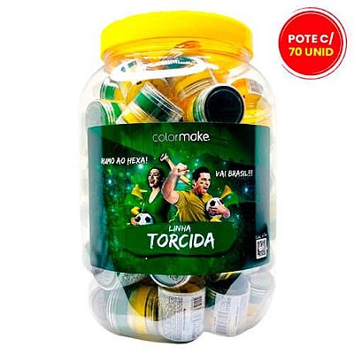 Kit com 02 Tinta Cremosa Verde e Amarelo Color Make 0507 - Pote c/ 70 unid