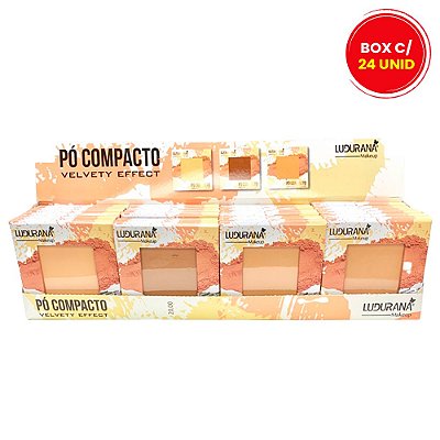 Mini Pó Compacto Velvety Effect Ludurana B00191 - Box c/ 24 unid
