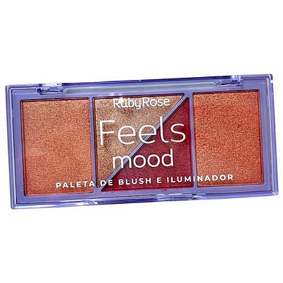Paleta de Blush e Iluminador Grupo 02 Feels Mood Ruby Rose HB-7529/2