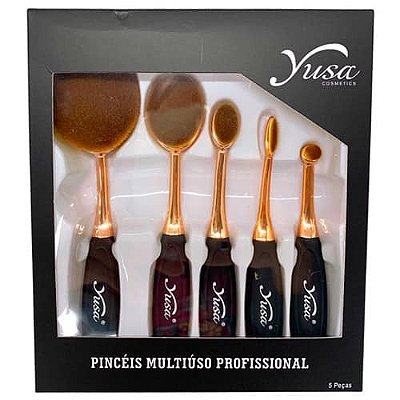 Kit com 05 Pincéis Ovais Multiuso Profissional Yusa B-2215