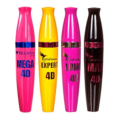Rímel Máscara para Cílios 4D Bella Femme BF10009A - Kit c/ 04 unid