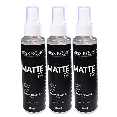 Bruma Facial Fixadora Matte Fix Miss Rôse 8002-700M - Kit c/ 03 unid