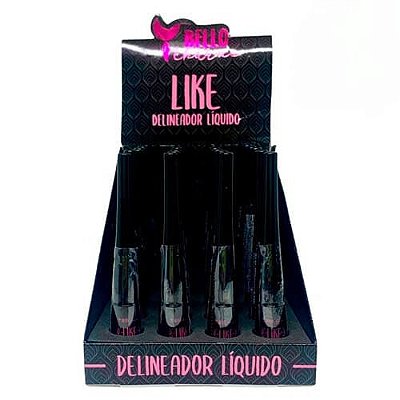 Delineador Líquido Preto Like Bello Charme BC22 - Box c/ 24 unid