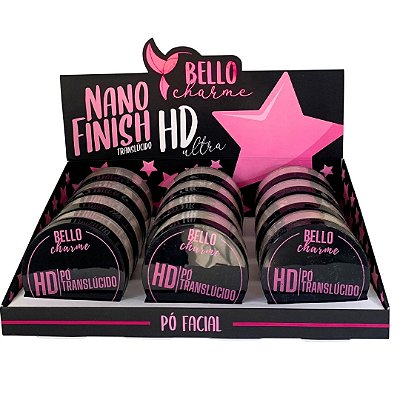 Pó Facial Translúcido HD Ultra Nano Finish Bello Charme BC34 - Box c/ 12 unid