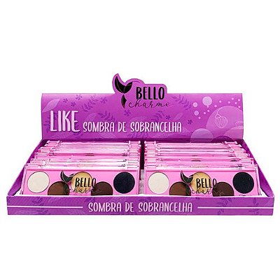 Paleta de Sombras para Sobrancelha Like Bello Charme BC30 - Box c/ 12 unid
