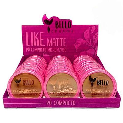 Pó Compacto Micronizado Like Matte Tons Médios Bello Charme BC38B - Box c/ 24 unid