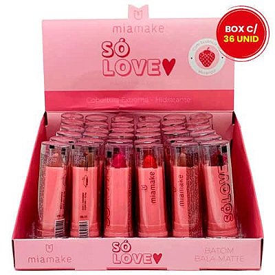 Batom Bastão Bala Matte Só Love Mia Make 312 - Box c/ 36 unid