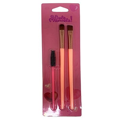 Kit com 03 Pincéis para Sobrancelha QBela Manuela! QBM00940