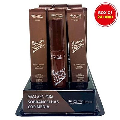 Máscara para Sobrancelhas Cor Média Max Love - Box c/ 24 unid