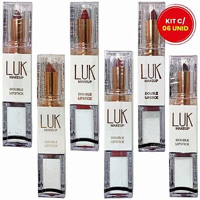 Batom Duo Double Lipstick Luk - Kit c/ 06 unid