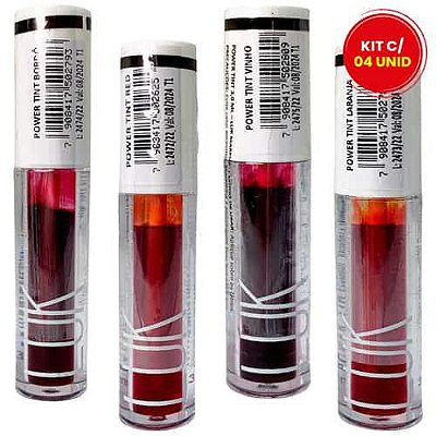Lip Tint Power Luk - Kit c/ 04 unid