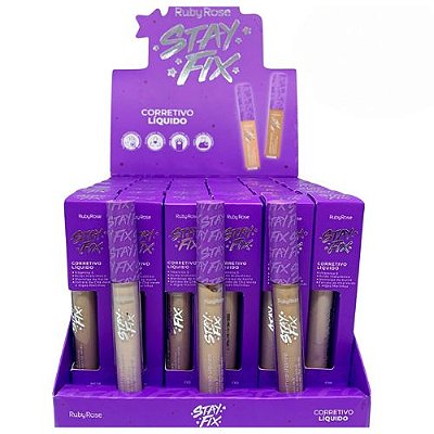 Corretivo Líquido Stay Fix Grupo 1 Cores Claras Ruby Rose HB-912/G1 - Box c/ 36 unid