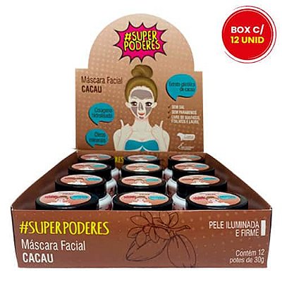Máscara Facial Cacau Super Poderes CAUSP01 - Box 12 unid