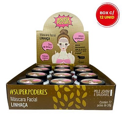 Máscara Facial Linhaça Super Poderes LINSP01 - Box c/ 12 unid