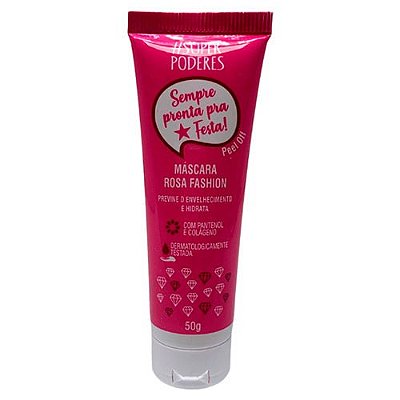 Máscara Bisnaga Rosa Fashion Super Poderes MFSP13