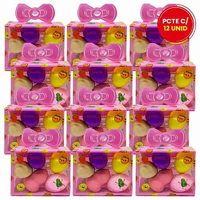 Kit com 05 Mini Esponjas Make Lolita ML1003 - Pcte c/ 12 unid