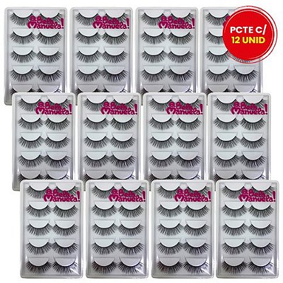 Kit com 05 Pares de Cílios Postiços Qbela Manuela! QBM-665-1 - Pcte c/ 12 unid