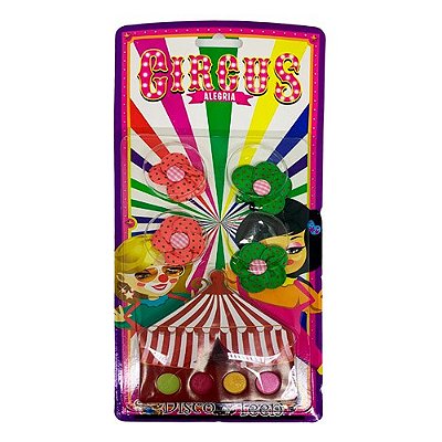 Kit de Maquiagem + Presilha Tic Tac Infantil Circus Disco Teen DT0042-1