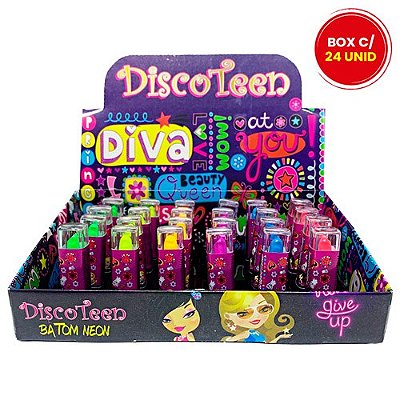 Batom Bastão Infantil Neon Disco Teen HB97939 - Box c/ 24 unid