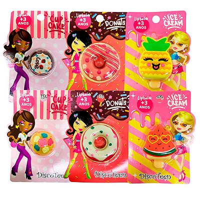Lip Balm Infantil Disco Teen HB101870 - Kit c/ 06 unid