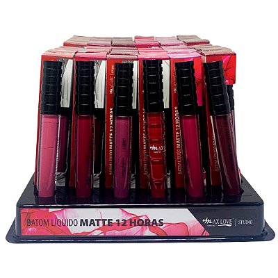 Batom Líquido Matte 12 horas Max Love  - Box c/ 48 unid