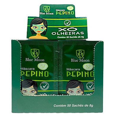 Máscara Facial Sachê Pepino Xô Olheiras Blue Moon - Box c/ 50 unid