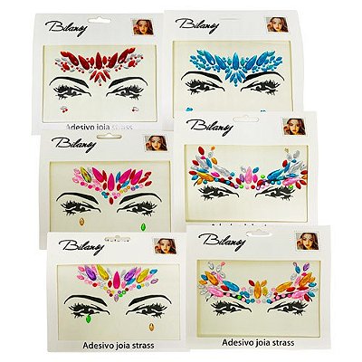 Adesivo Joia Strass LT185 / DF-AD1303 - Kit c/ 06 unid