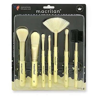 Kit com 07 Pincéis para Maquiagem Macrilan KP9-4