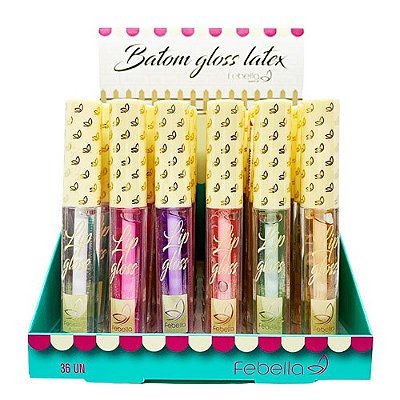 Batom Gloss Latex Febella LG4051 - Box c/ 36 unid